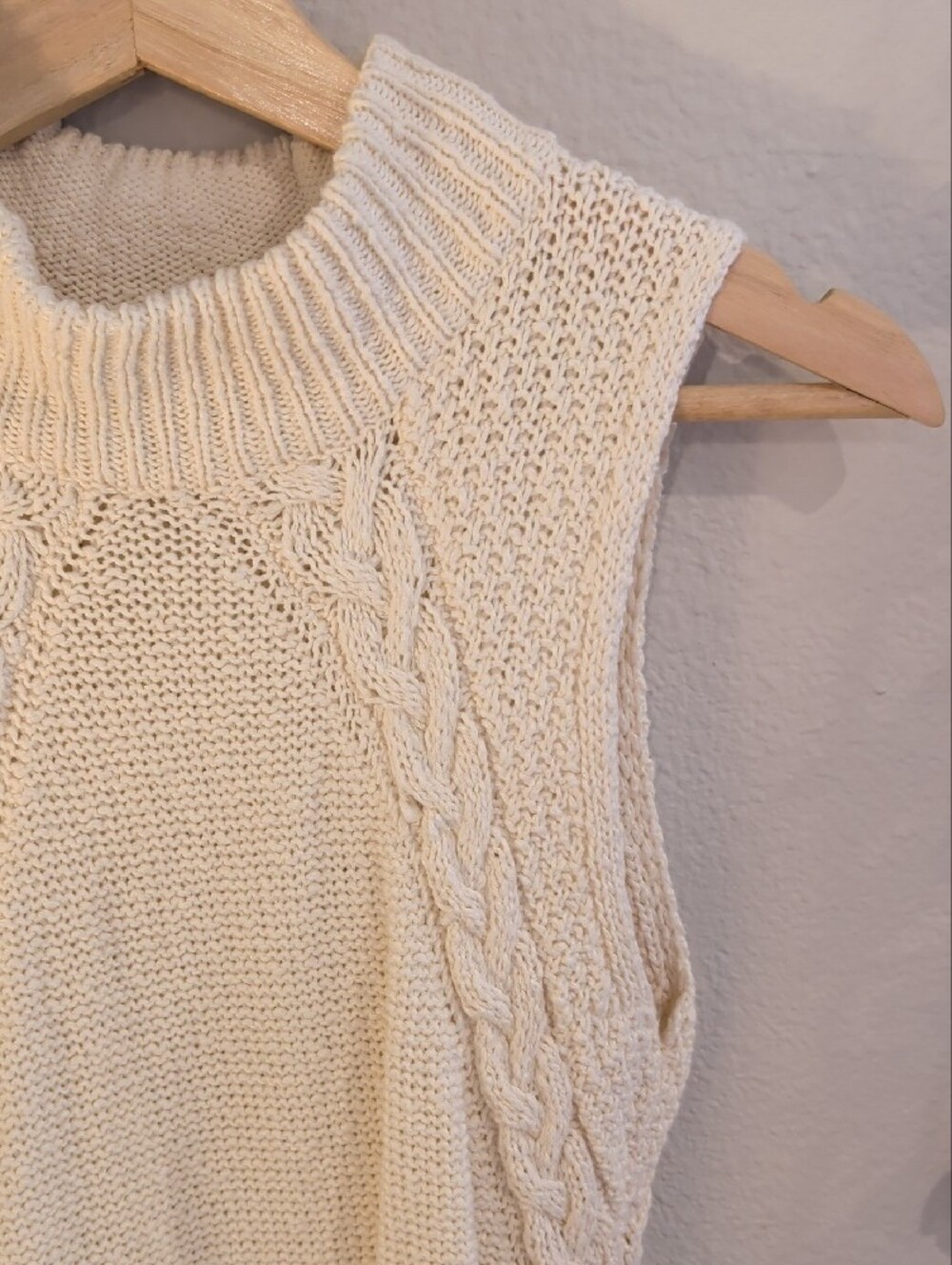 Madewell Cream Cable-Knit Sleeveless Midi Dress - Picture 3 of 4